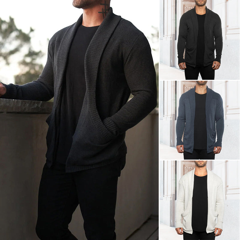 Slanke cardigans med lommer for menn