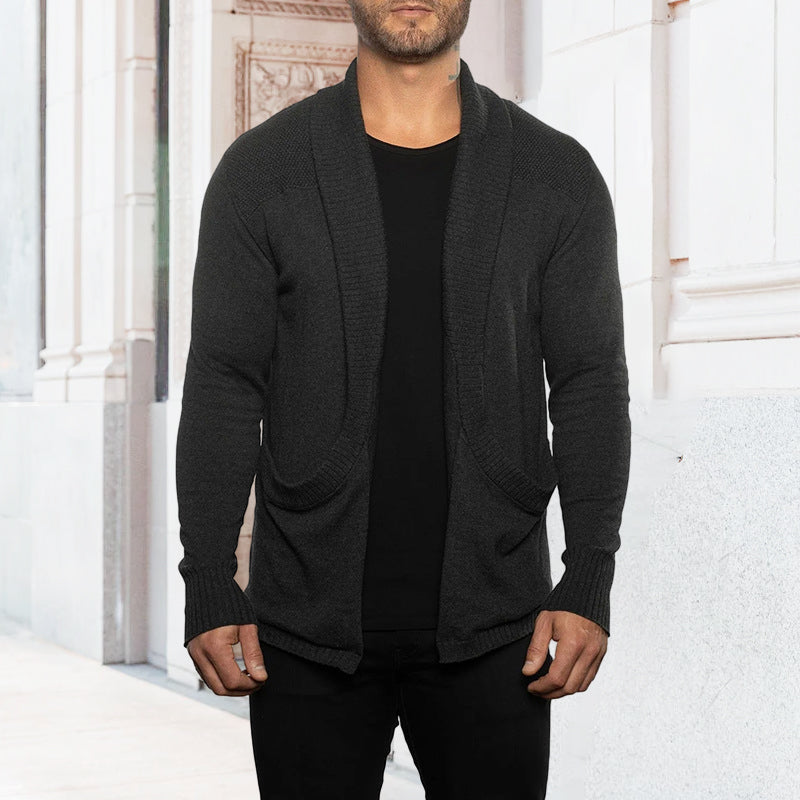 Slanke cardigans med lommer for menn
