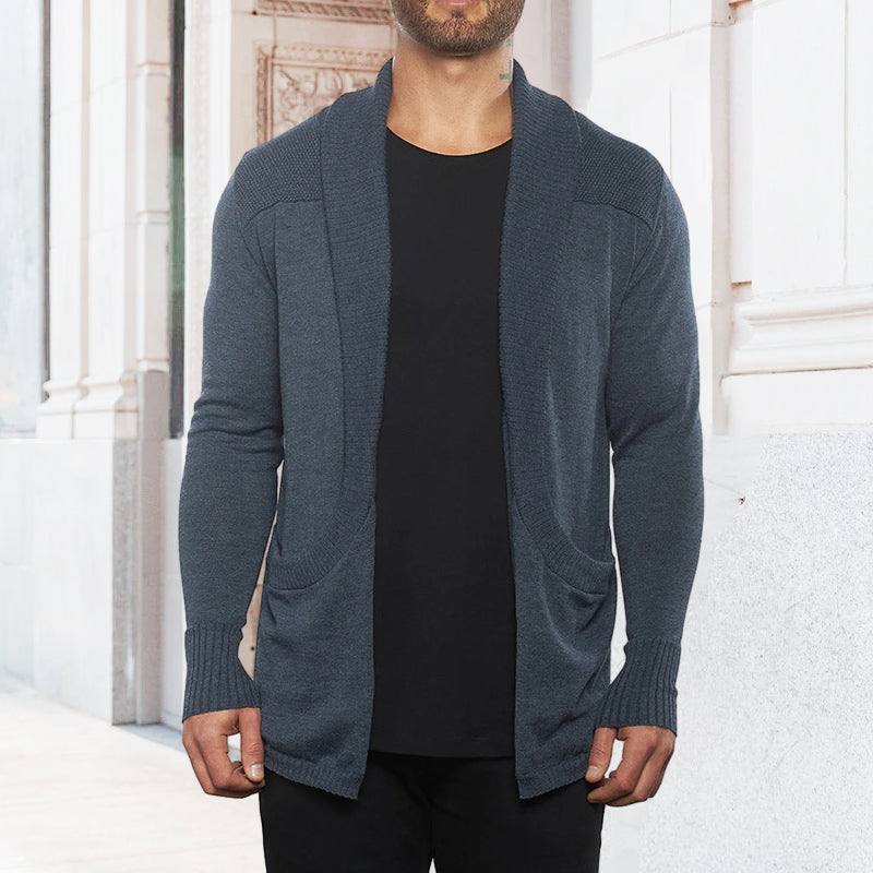 Slanke cardigans med lommer for menn