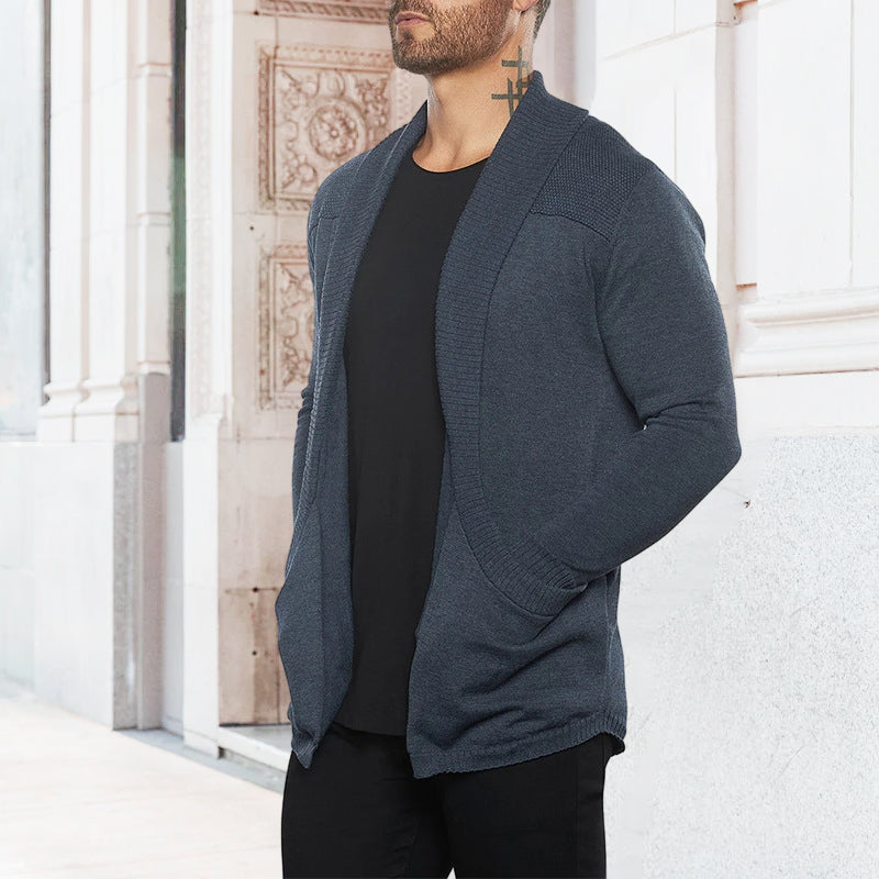 Slanke cardigans med lommer for menn