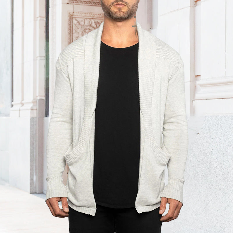 Slanke cardigans med lommer for menn