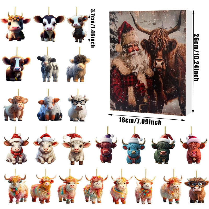 Jule-adventskalender Yak Santa Akryl Cartoon Pendant Blind Box