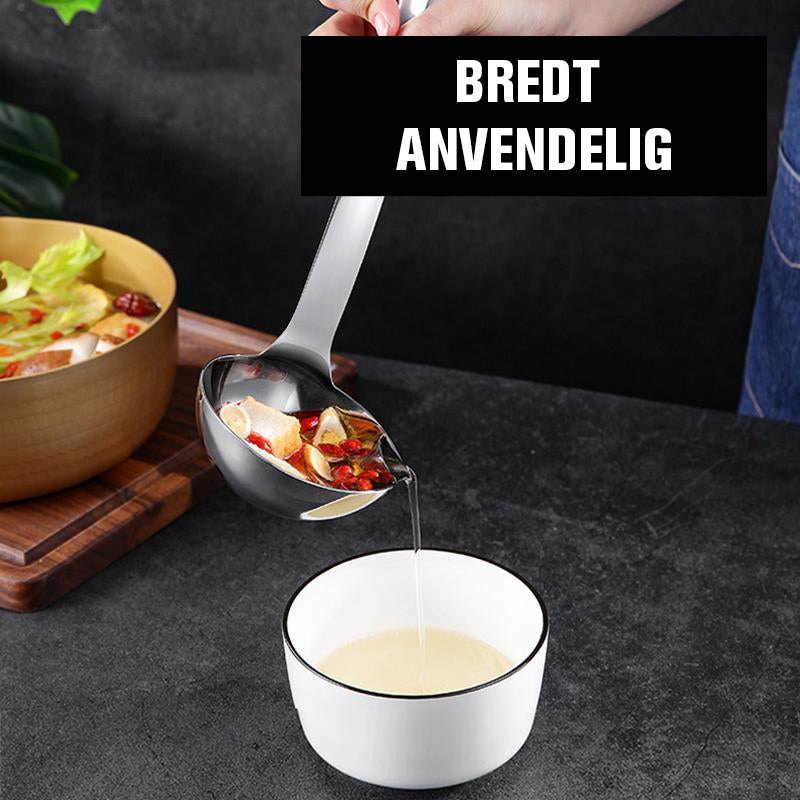 Skje med oljefilter design