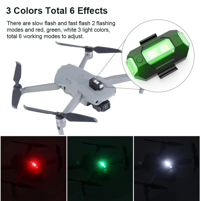4 farger LED strobelys med USB-lading for drone