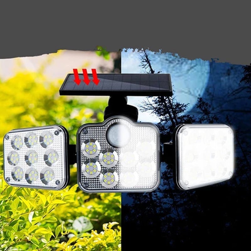 Trippel LED solcellevegglys