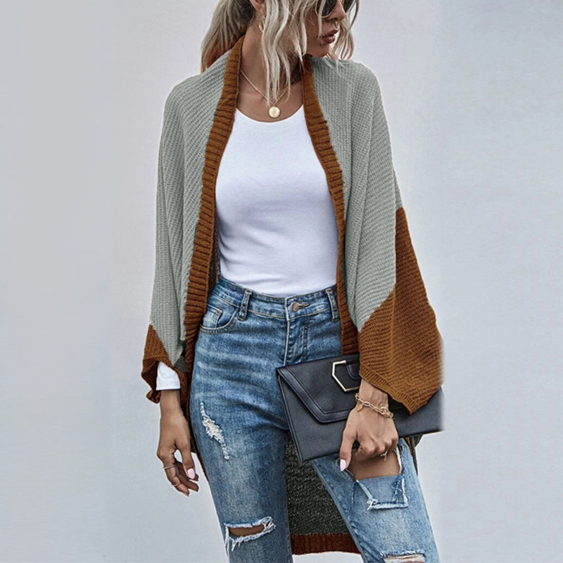 Colorblock knitted cardigan