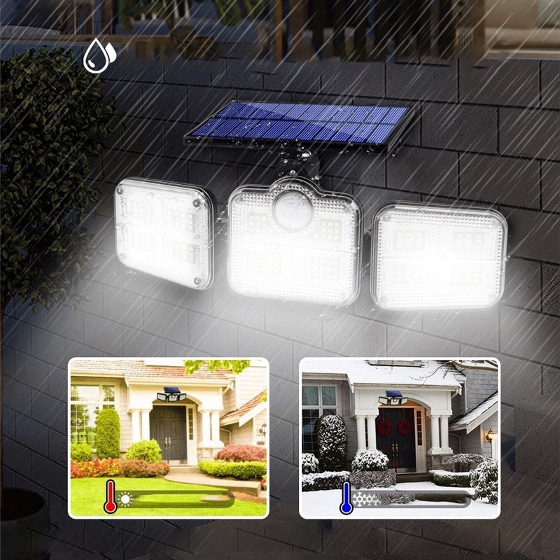 Trippel LED solcellevegglys
