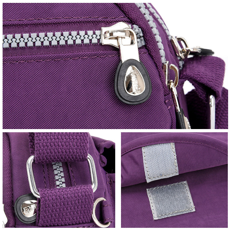 Vanntett nylon skulderveske for damer