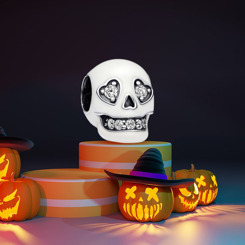 Glimrende Glitrende Skull Charm