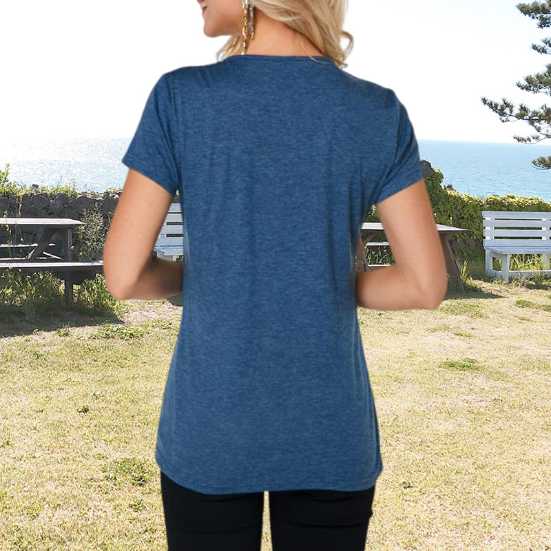 T-shirt coupe slim en dentelle à col en V