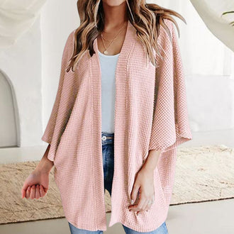 Strikket cardigan med 3/4 ermer