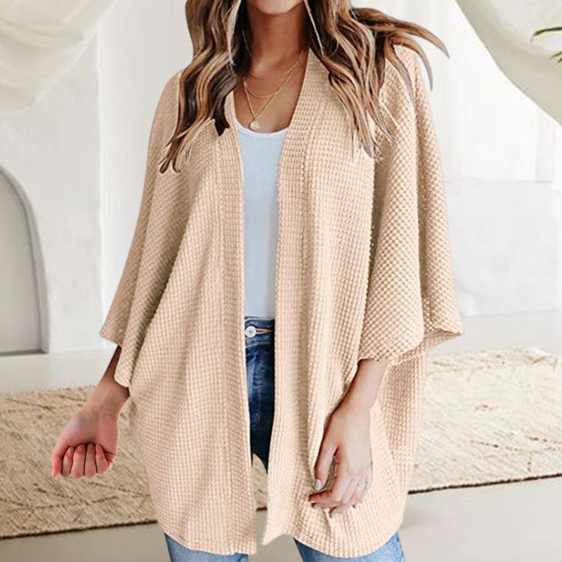 Strikket cardigan med 3/4 ermer