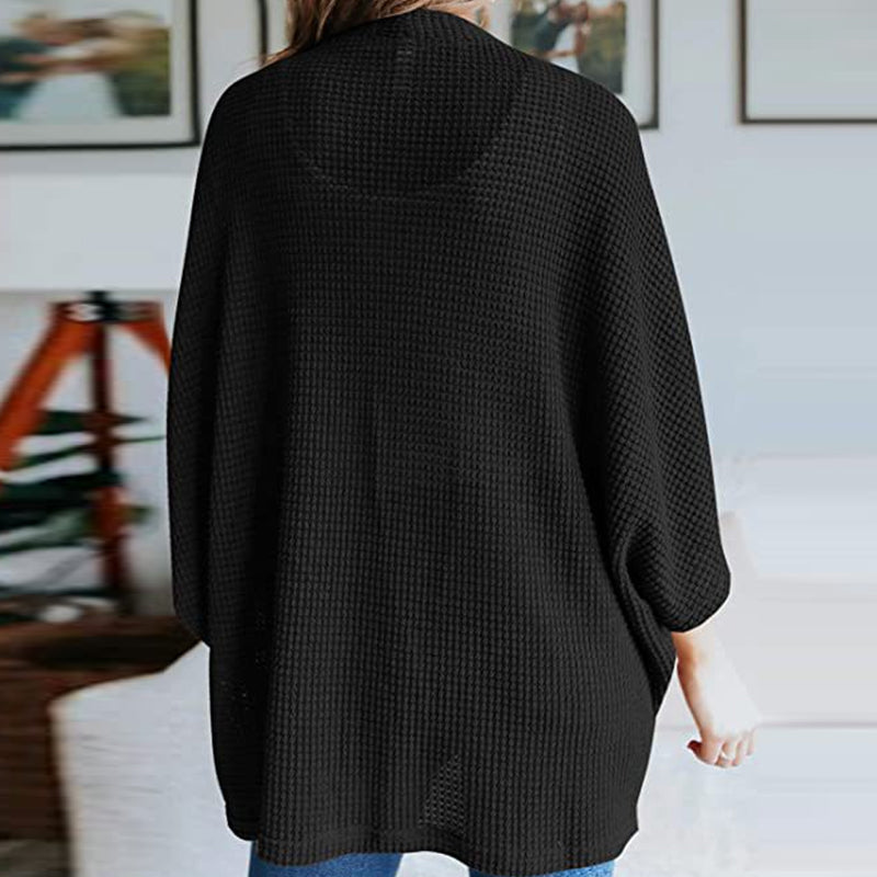 Strikket cardigan med 3/4 ermer