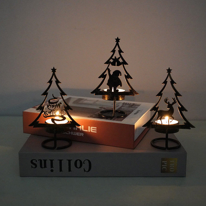 Juletreformet lysestake i jern