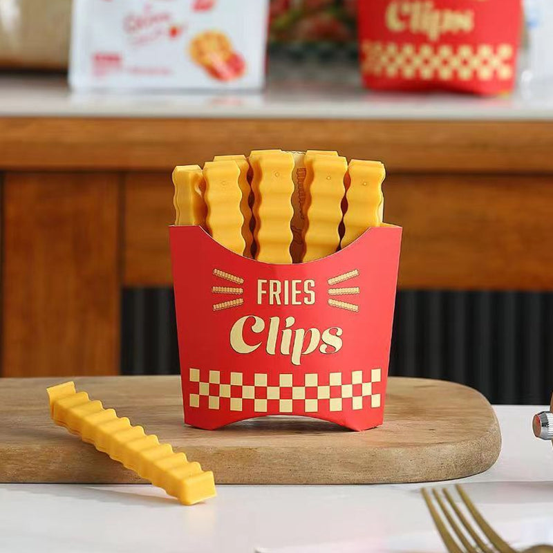 Morsomme magnetiske matklipp med pommes frites