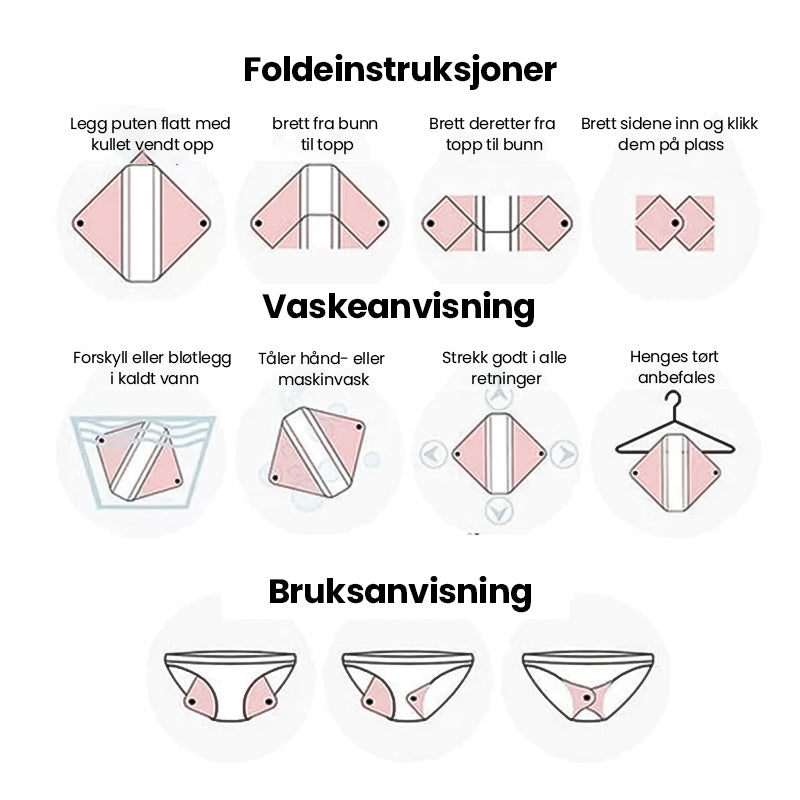 Vaskbare sanitetsbind laget av bambuskull