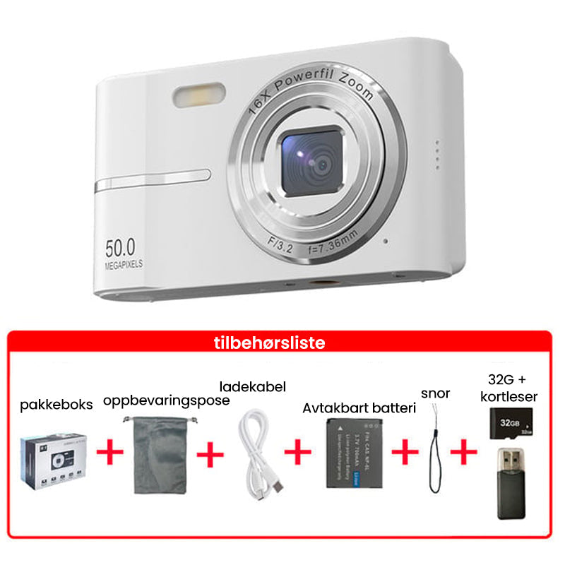 Oppgradert FHD 1080P digitalkamera