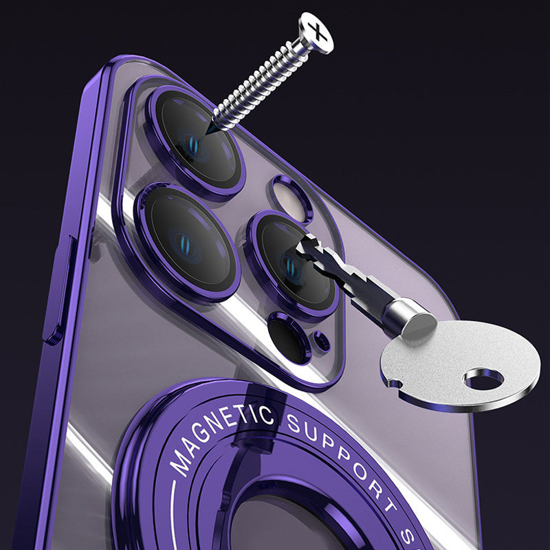 Magnetisk Holder Plating Telefonveske for iPhone