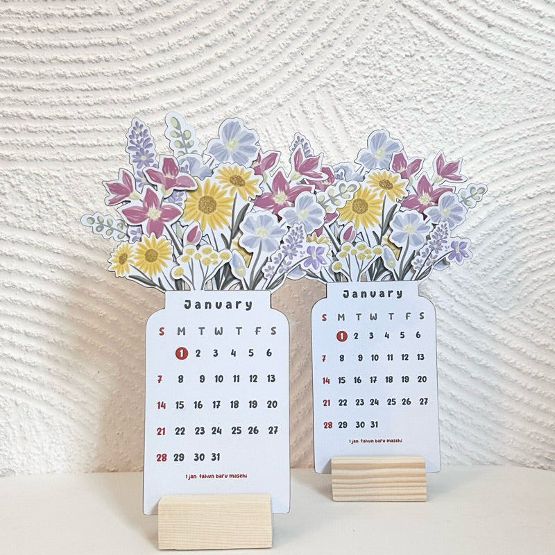 Bloomy Flowers skrivebordskalender