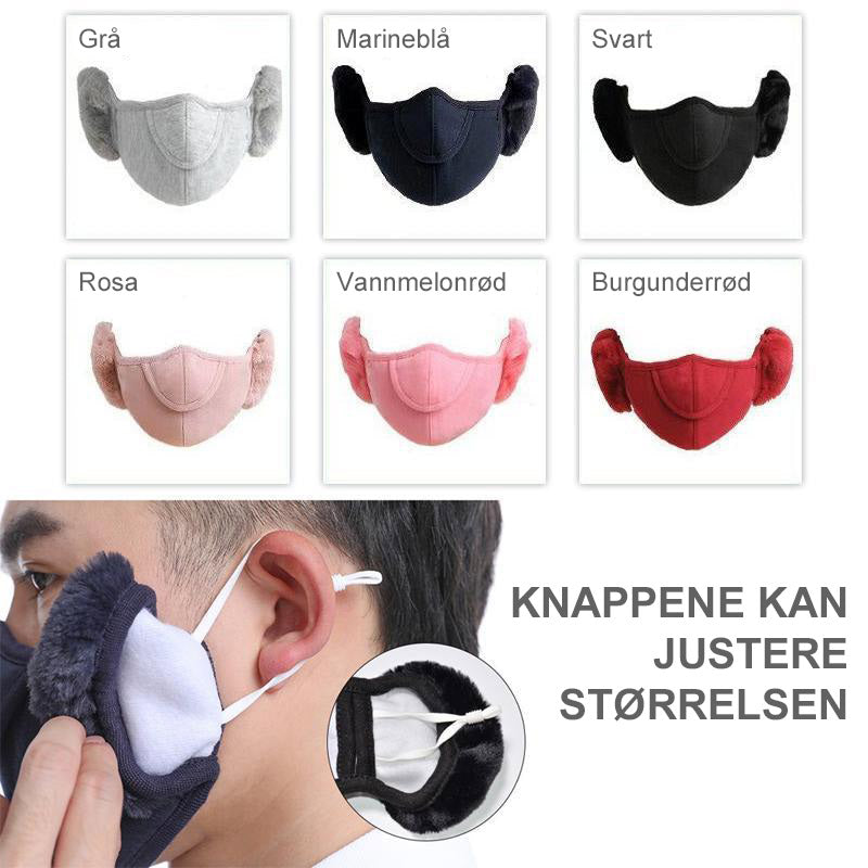 Vintervarmende maske med ørevarmere