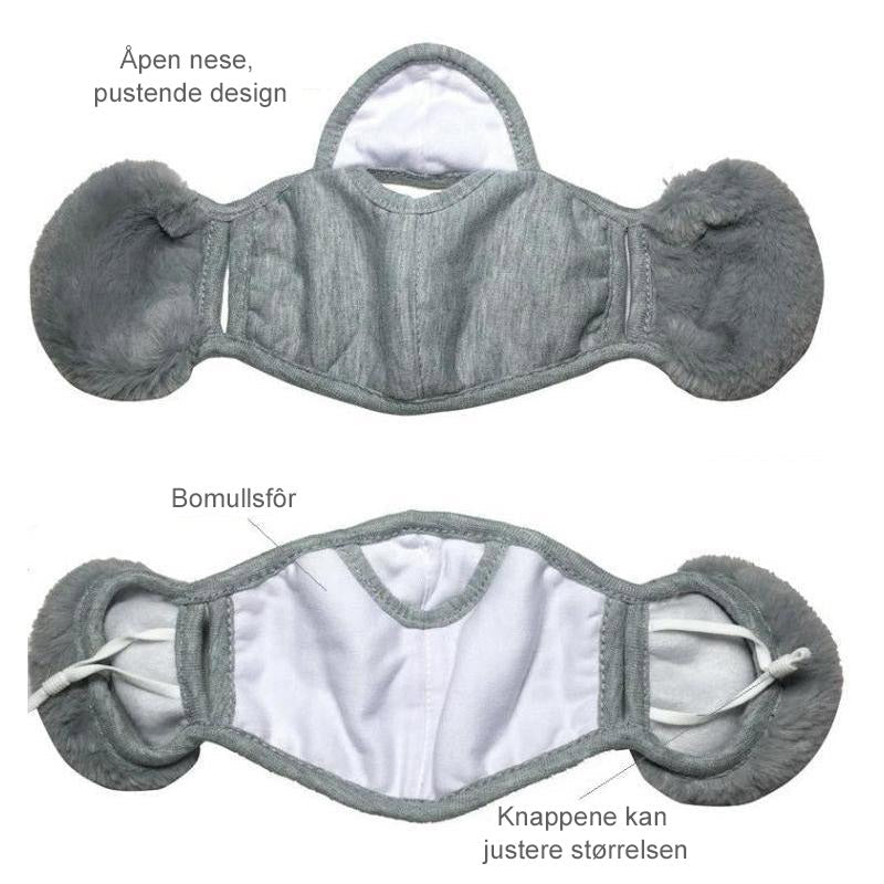 Vintervarmende maske med ørevarmere