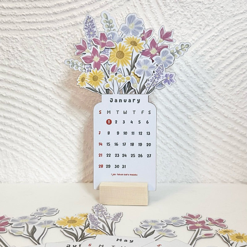 Bloomy Flowers skrivebordskalender