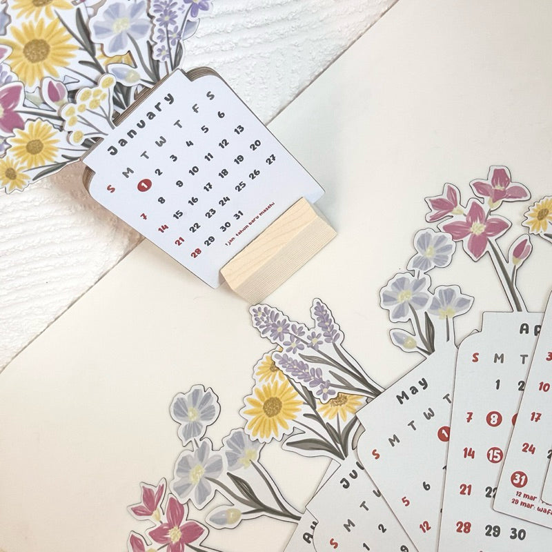 Bloomy Flowers skrivebordskalender