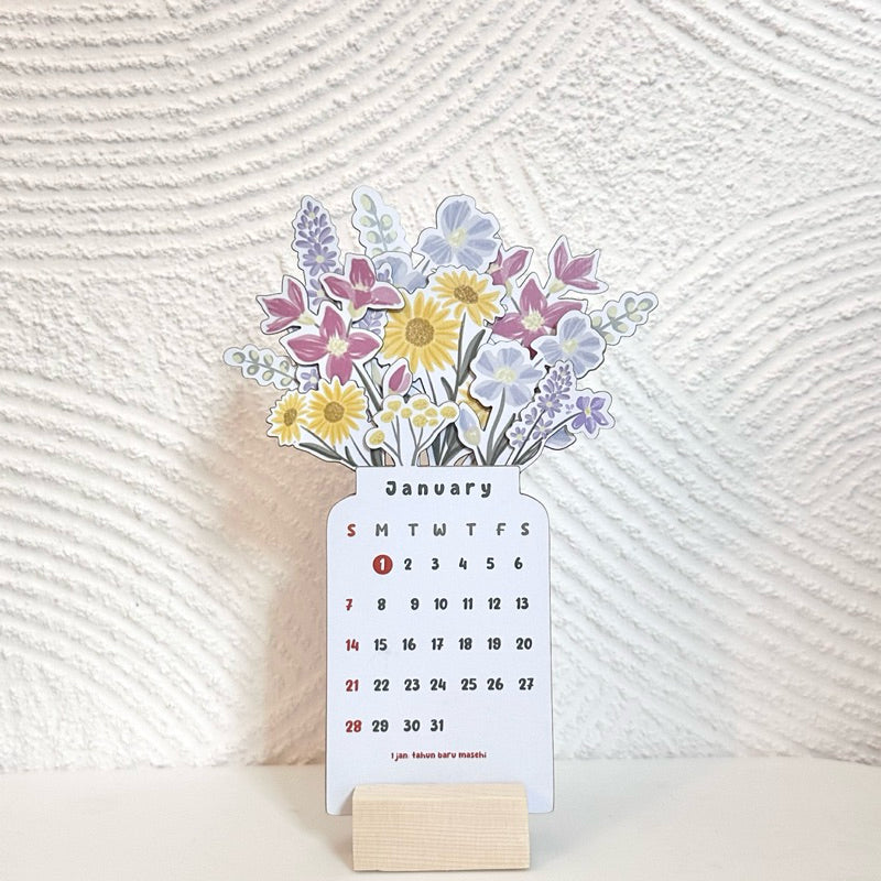 Bloomy Flowers skrivebordskalender