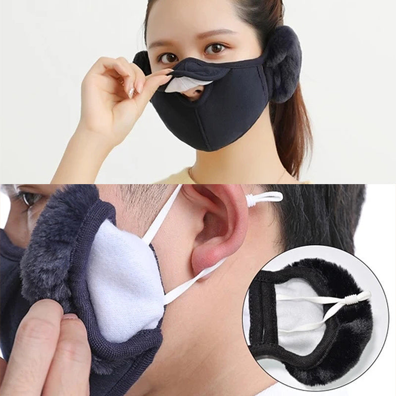 Vintervarmende maske med ørevarmere