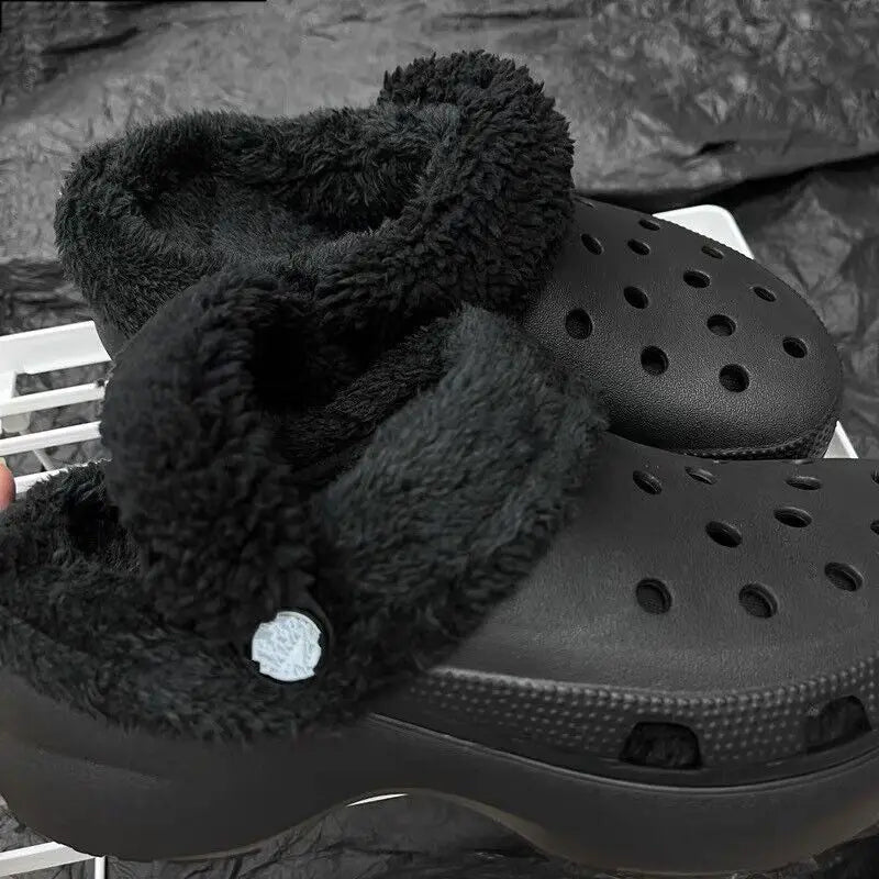 Crocs med fleecefôr sokker