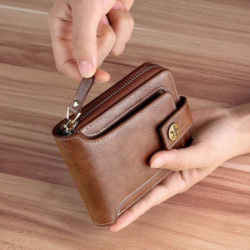 Retro multifunksjonell tri-fold lommebok