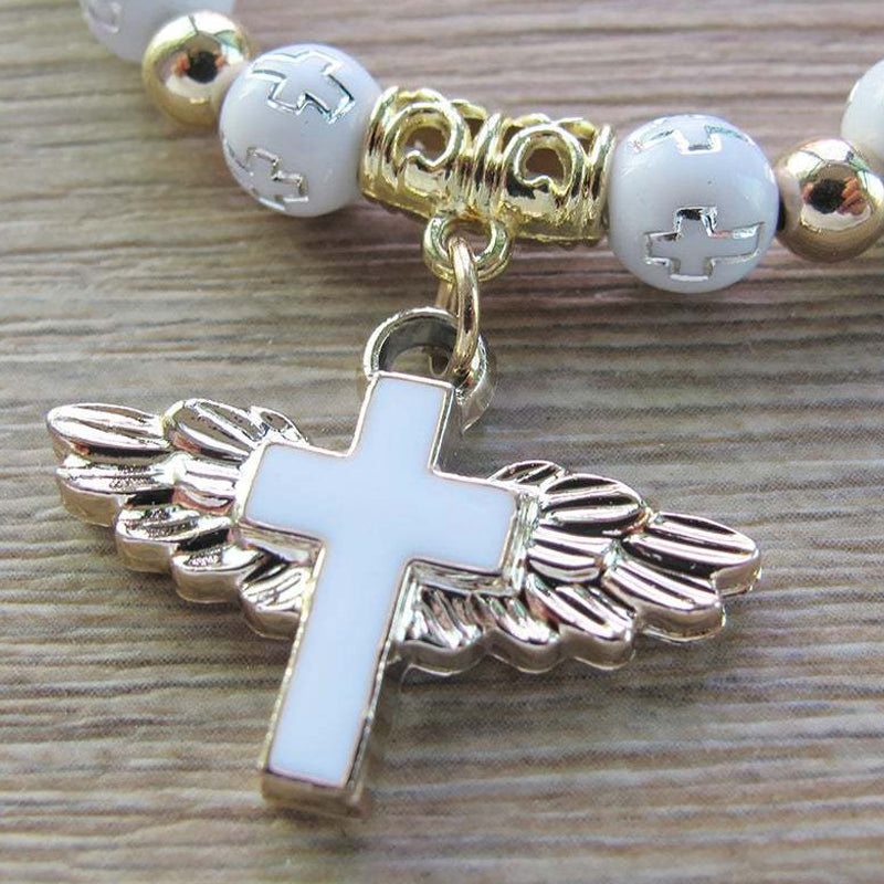 Angel Wing Cross armbånd