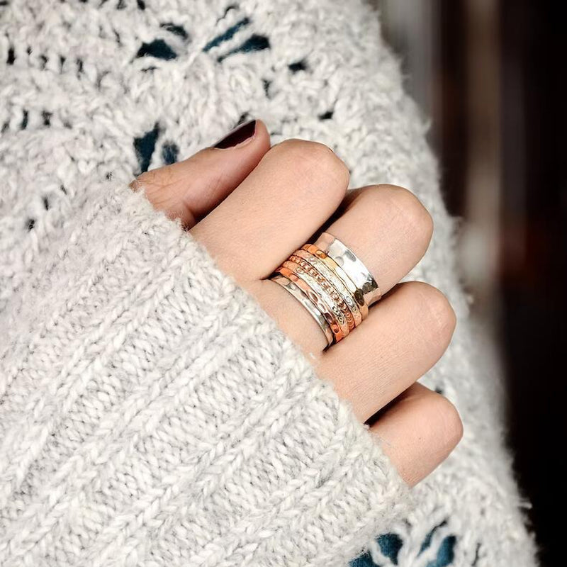 Bohemian Meditation Wide Band Spinner Ring