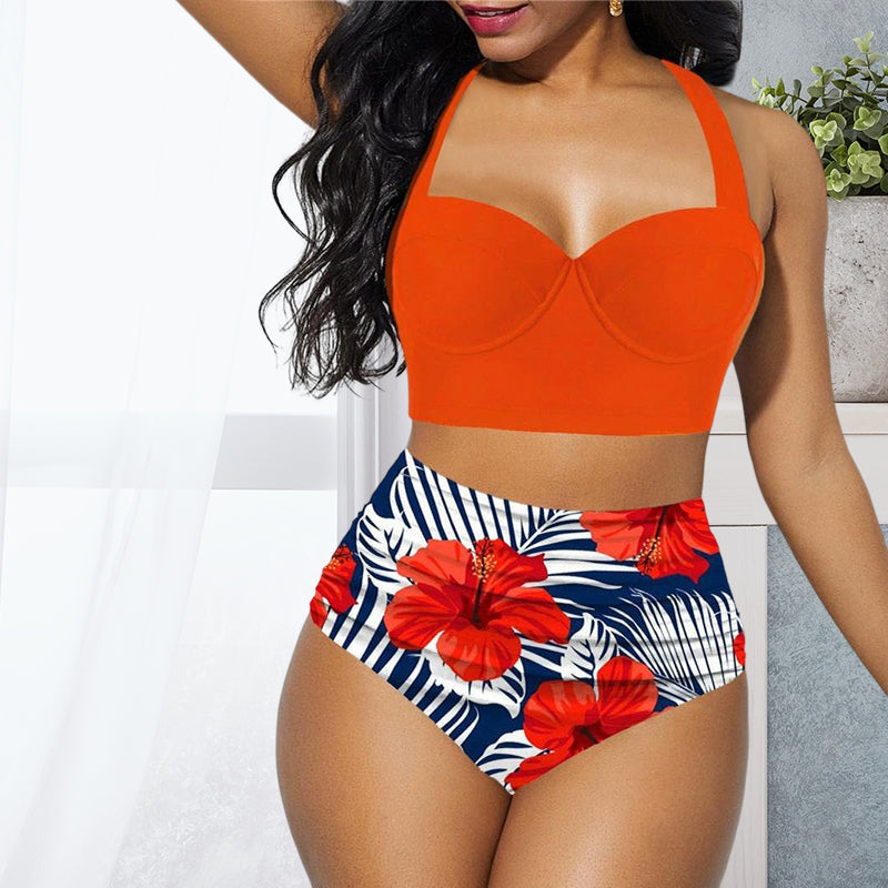 Bikinisett med blomstertrykk