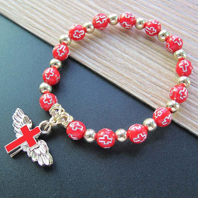 Angel Wing Cross armbånd