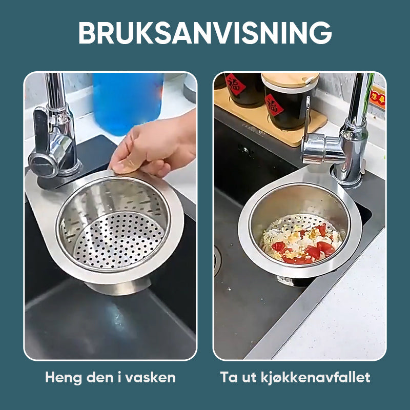 Rustfritt Stål Swan Sink Strainer Basket