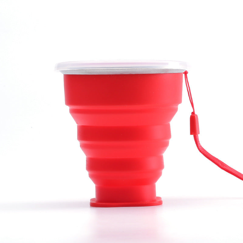 Saker Silikon Folding Camping Cup med lokk
