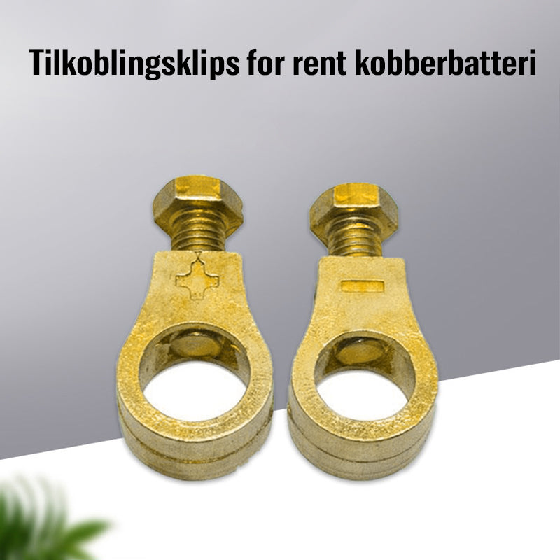 Tilkoblingsklips for rent kobberbatteri