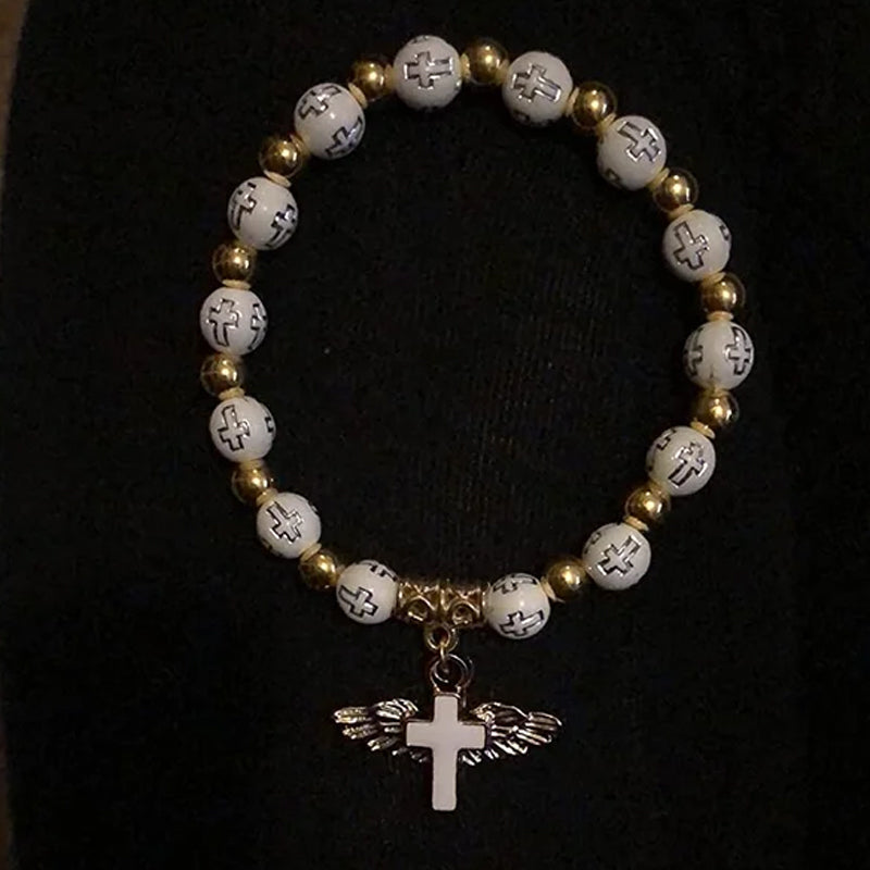 Angel Wing Cross armbånd