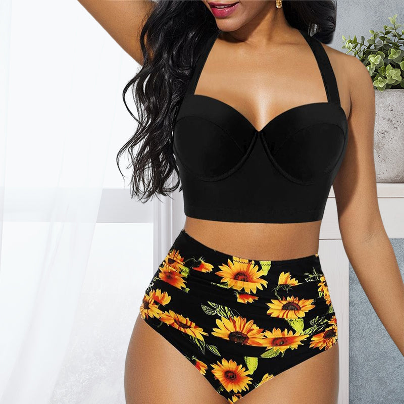 Bikinisett med blomstertrykk