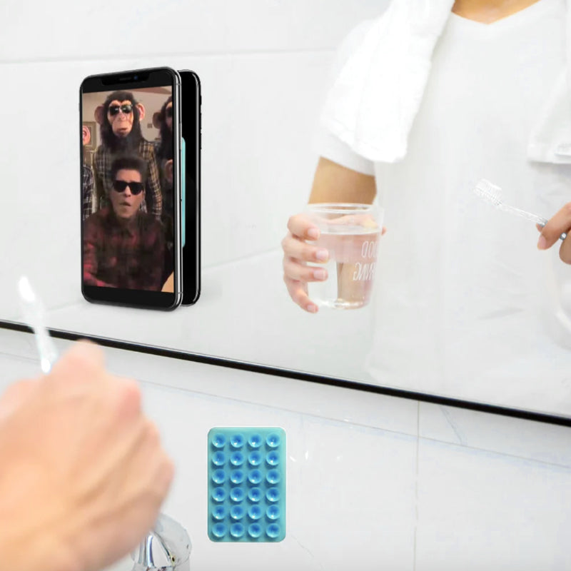 Silikon Mobilholder med Sugekopper og Selvklebende Bakside