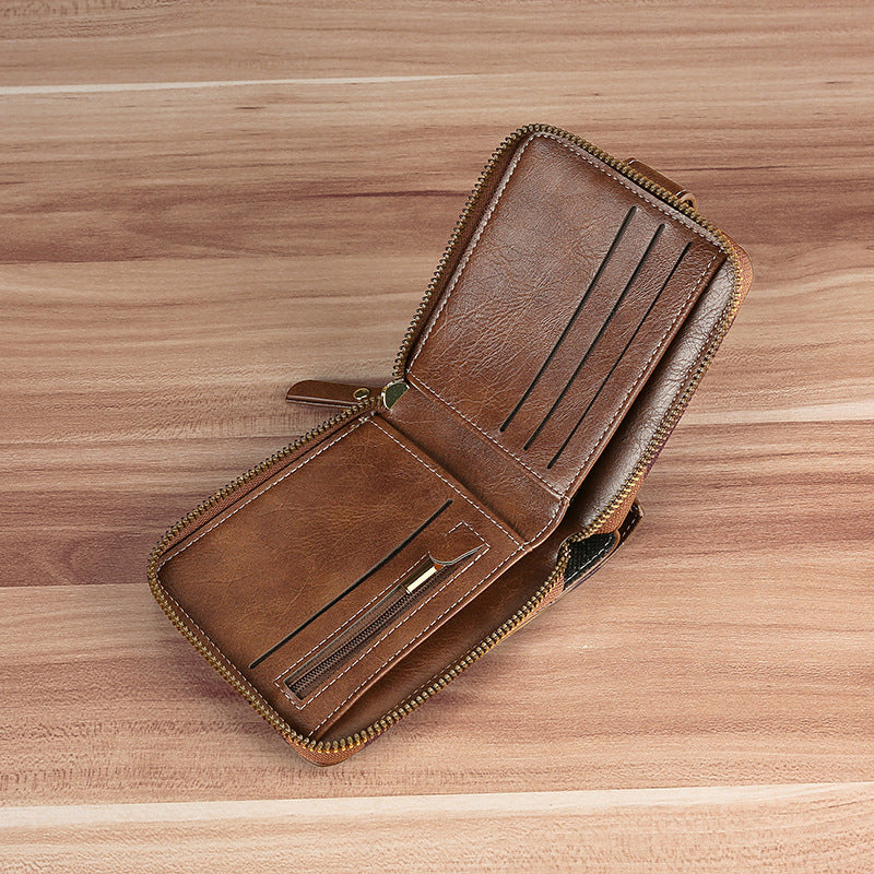 Retro multifunksjonell tri-fold lommebok
