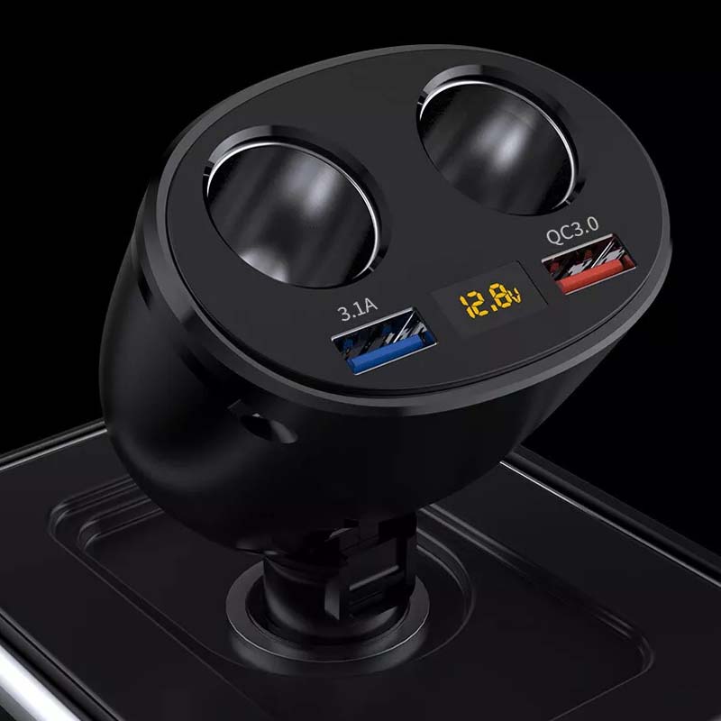 360° Roterbar Ladeadapter for Sigarettenner i Bilen