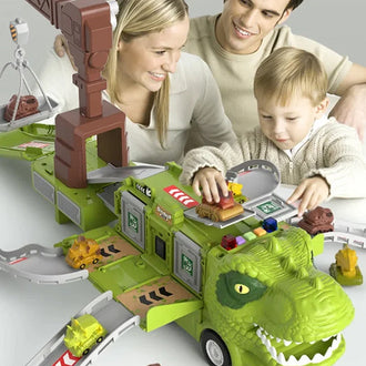 Nytt Dinosaur Transforming Engineering Truck Track Lekesett