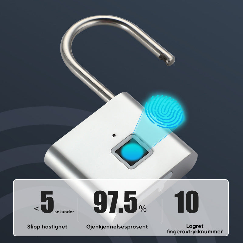 Intelligent hengelås med fingeravtrykk