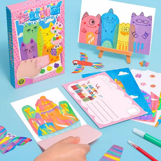 Creative Rainbow Scratch Art postkortsett for barn