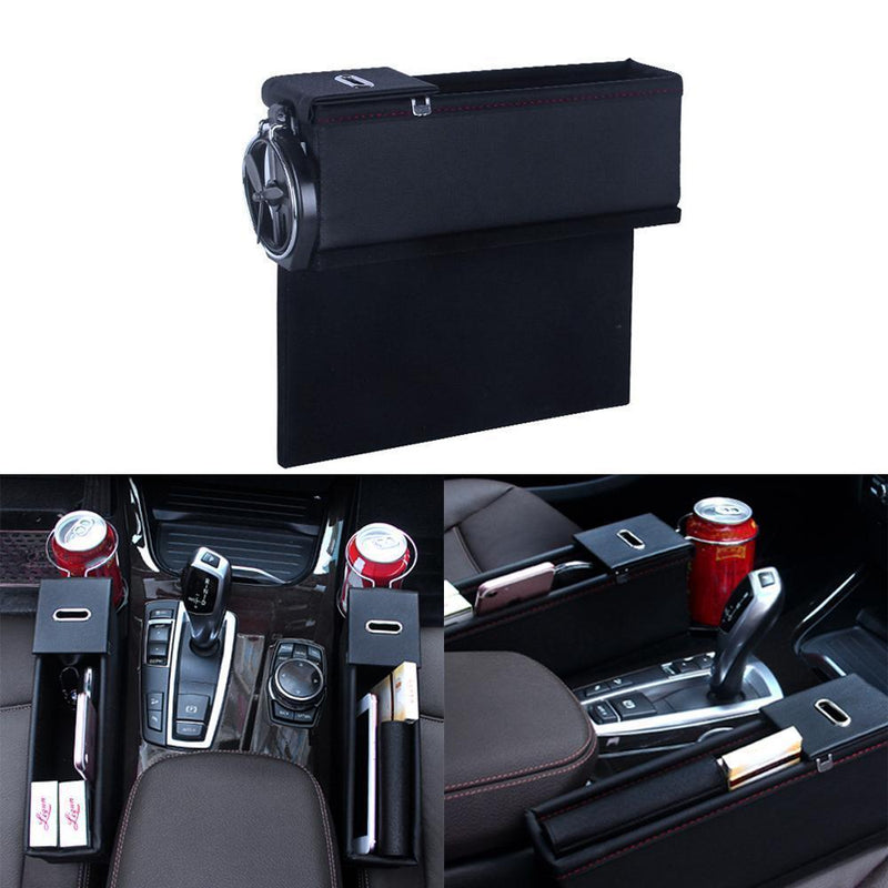 Multifunctional Car Seat Leather Storage Box