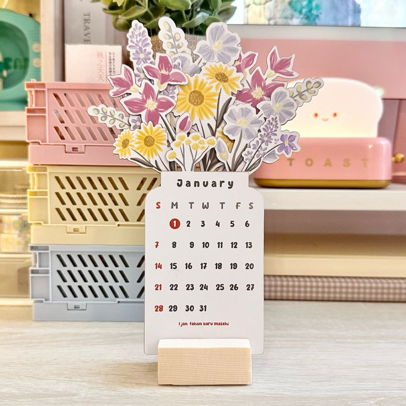Bloomy Flowers skrivebordskalender