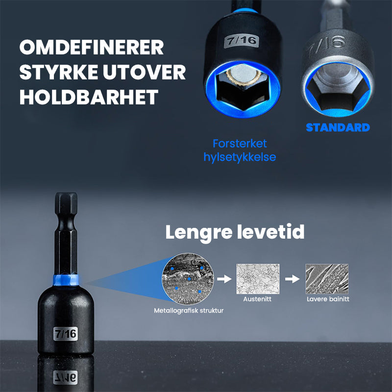 Magnetisk støt-muttertrekkersett