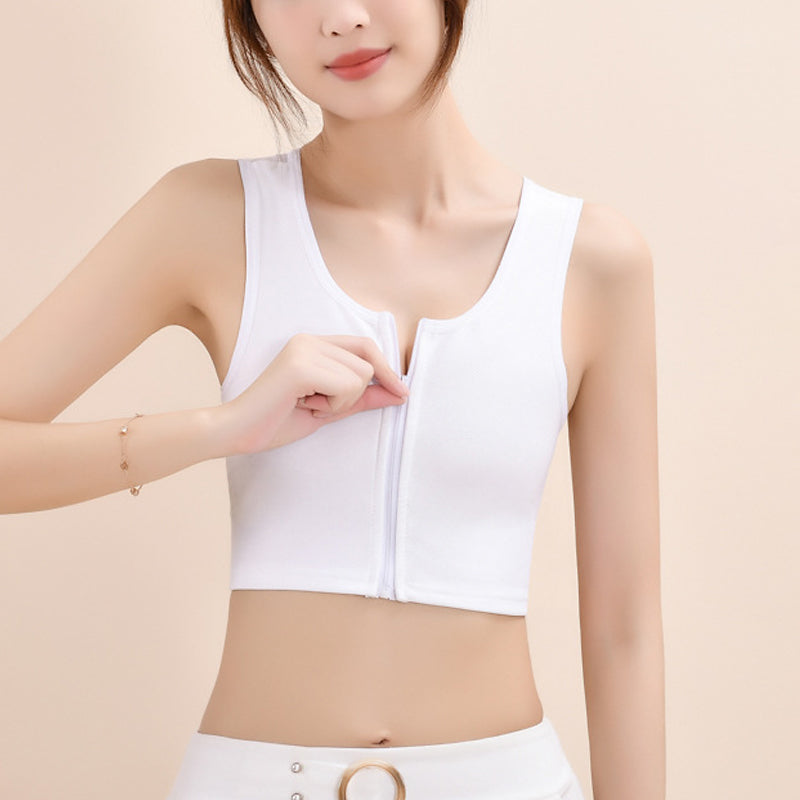 Tynn frontglidelås bustier tank top